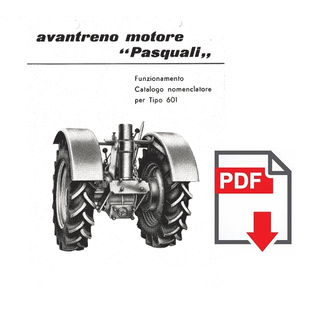 PASQUALI Avantreno 601 Manuale Uso libretto istruzioni + catalogo ricambi
