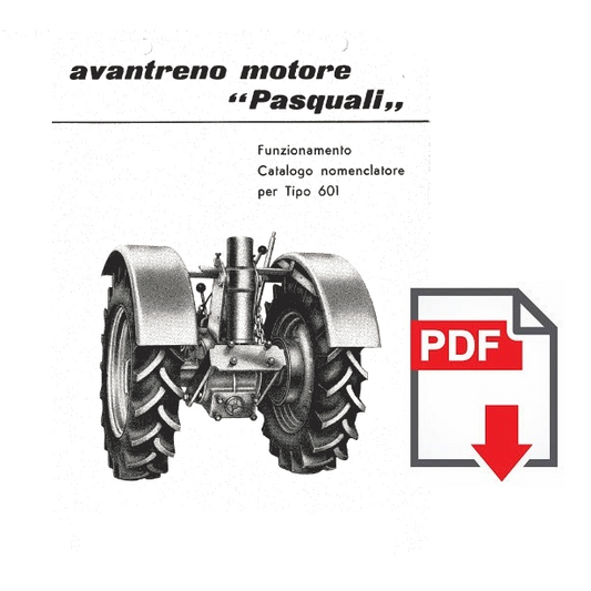 PASQUALI Avantreno 601 Manuale Uso libretto istruzioni + catalogo ricambi