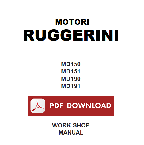 RUGGERINI MD190 MD191 Manuale officina Riparazione manutenzione motore Workshop