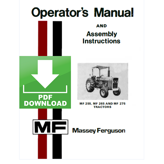 Massey Ferguson MF255 MF265 MF275 tractor Operator's manual owner instructions