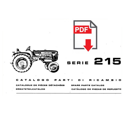 Catalogo ricambi trattore FIAT serie 215 libro Manuale parti esplosi SPARE PARTS