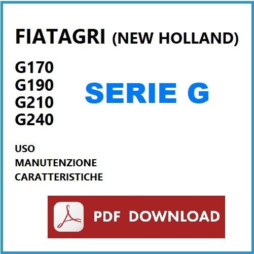 Fiatagri G170 G190 G210 G240 Manuale uso manutenzione Libretto istruzioni ITA