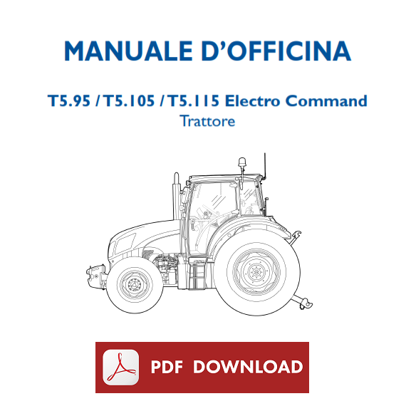 New Holland T5.105 T5.115 Electro Command Manuale officina riparazione trattore
