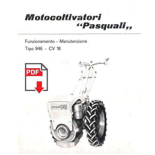 PASQUALI 946 cv 18 Manuale uso manutenzione Libretto istruzioni motocoltivatore