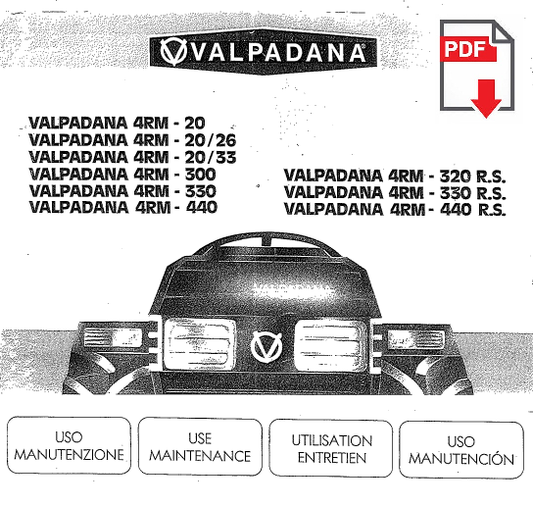 VALPADANA 4RM 300 330 440 Manuale uso manutenzione libretto istruzioni trattore