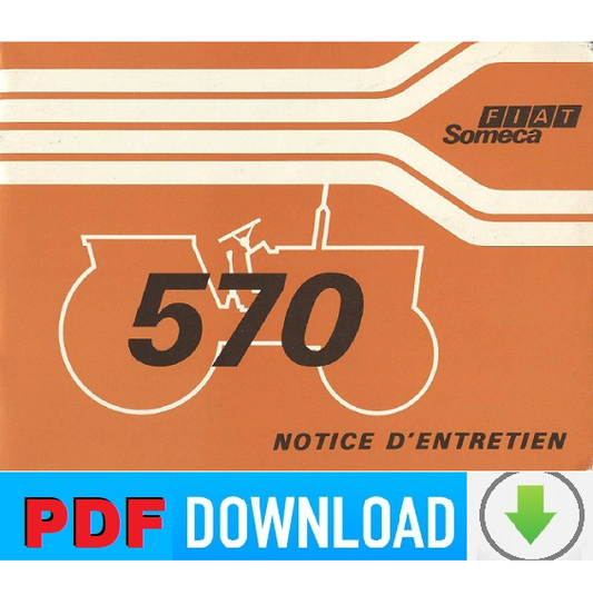 Trattore FIAT 570 - 570 DT Manuale uso manutenzione Libretto istruzioni FRANCESE