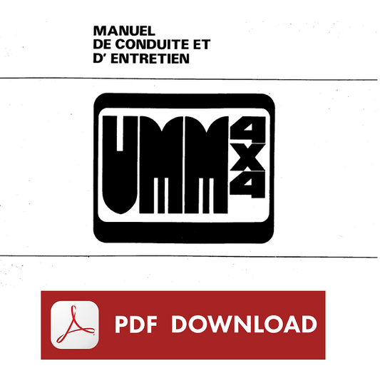 UMM 4x4 Conduite Entretien Owner Use Maintenance Manual Libretto istruzioni uso