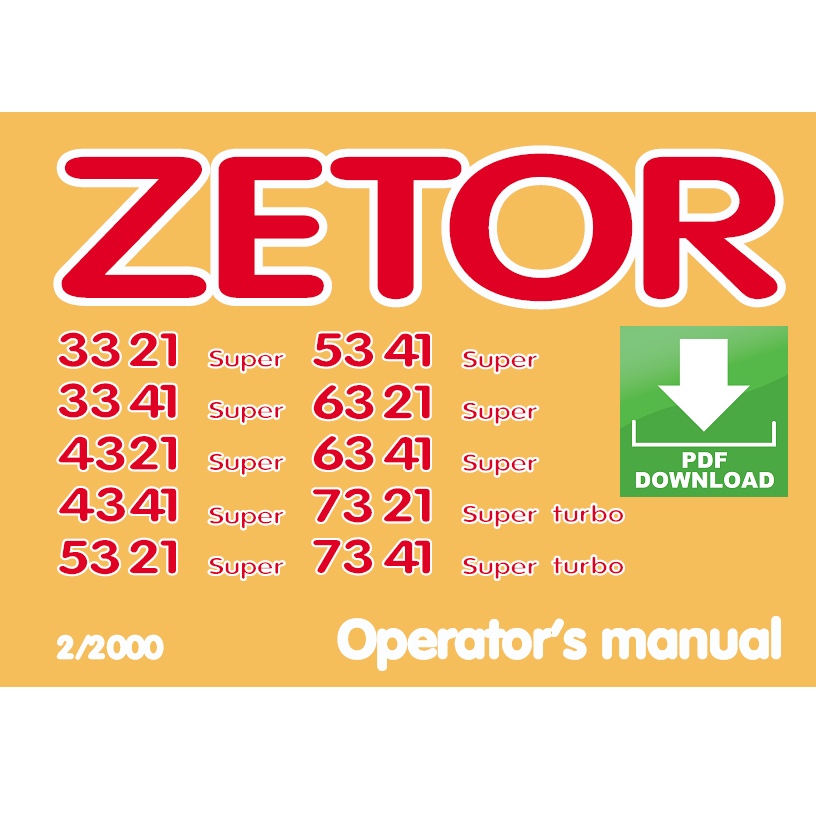 ZETOR 3321 3341 4321 4341 5321 Super Operator's manual service instructions book