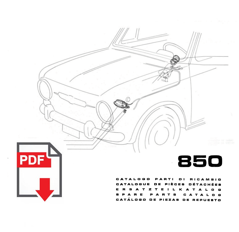 Catalogo ricambi FIAT 850 libro manuale parti esplosi meccanica e fanaleria