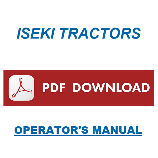 ISEKI Tractor TJ75 Manuale uso manutenzione Operator's Manual instructions