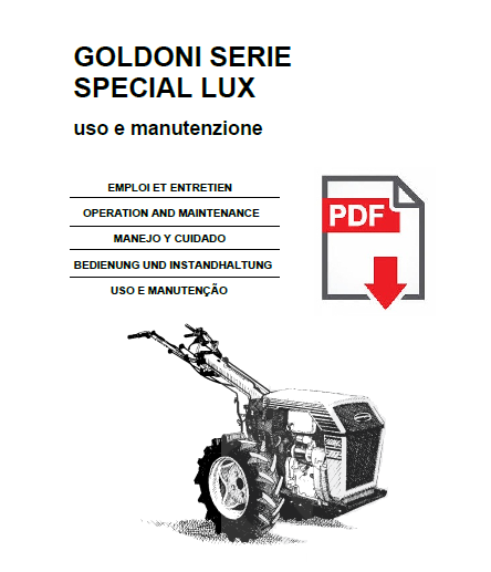 GOLDONI serie SPECIAL LUX Manuale Uso Manutenzione libretto istruzioni motozappa