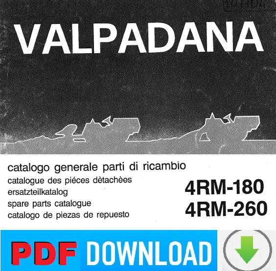 VALPADANA 4RM 180 260 Catalogo parti di ricambio manuale ricambi esplosi