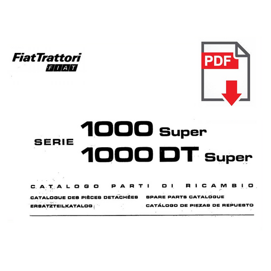 Catalogo ricambi FIAT 1000 DT Super Manuale parti esplosi trattore SPARE PARTS