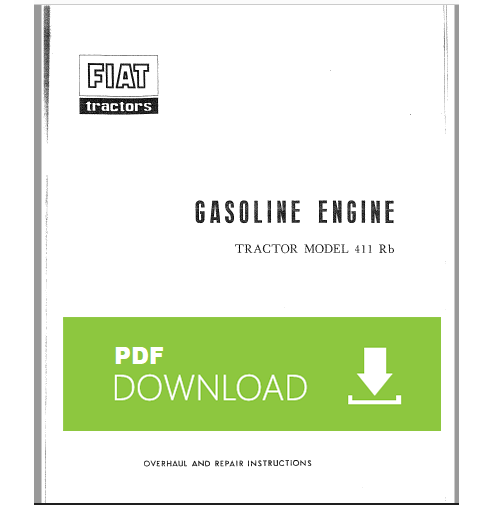 Trattore Fiat 411Rb Manuale officina riparazione motore Workshop manual gasoline