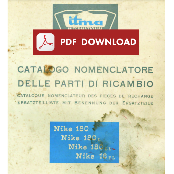 ITMA Nike 180 180L 180LL 18FL Catalogo ricambi Manuale parti esplosi trattore