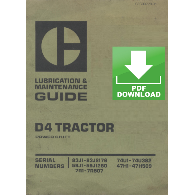 CAT Caterpillar D4 Tractor Power Shift Maintenance Manual Operations Guide