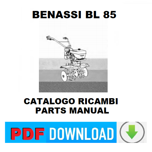 Benassi BL 85 Catalogo ricambi Manuale parti esplosi motocoltivatore