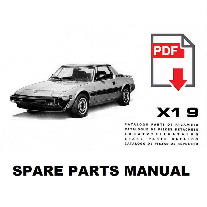 FIAT X1/9 X19 Catalogo ricambi Manuale parti esplosi INGLESE Spare parts book