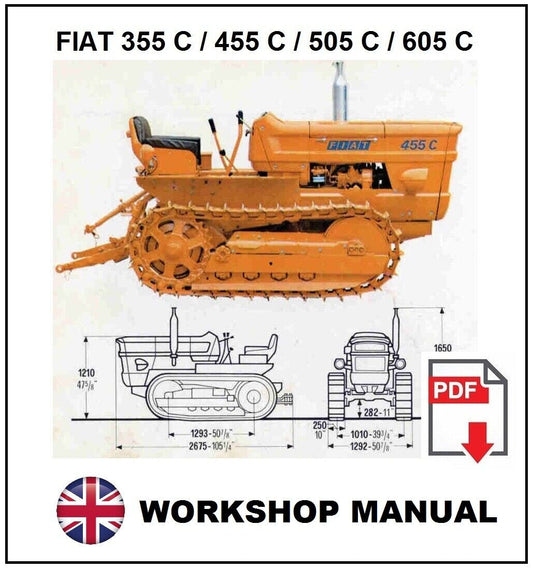 Tractor FIAT 355C 455C 505C 605C Workshop service book manual repair instruction