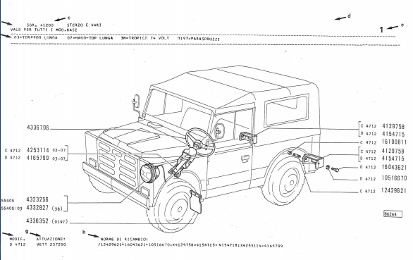 Fiat Campagnola AR76 1107AD Catalogo ricambi Manuale parti esplosi SPARE PARTS