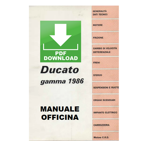 FIAT DUCATO (1986-1993) Manuale officina Istruzioni riparazione manutenzione ITA
