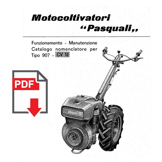 PASQUALI 907 cv 12 Manuale Uso Manutenzione libretto istruzioni catalogo ricambi