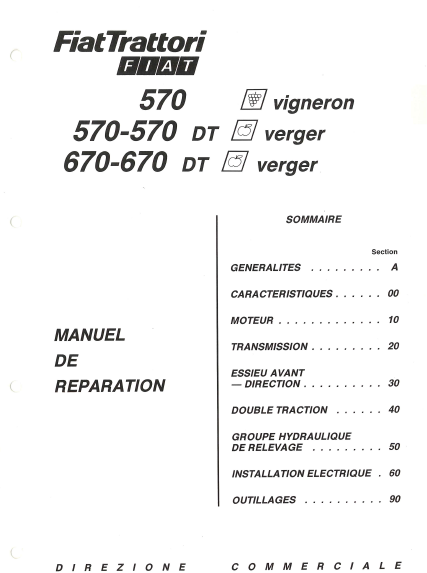FIAT 580 680 DT 570 670 Manuel de reparation Atelier Workshop service manual FRA
