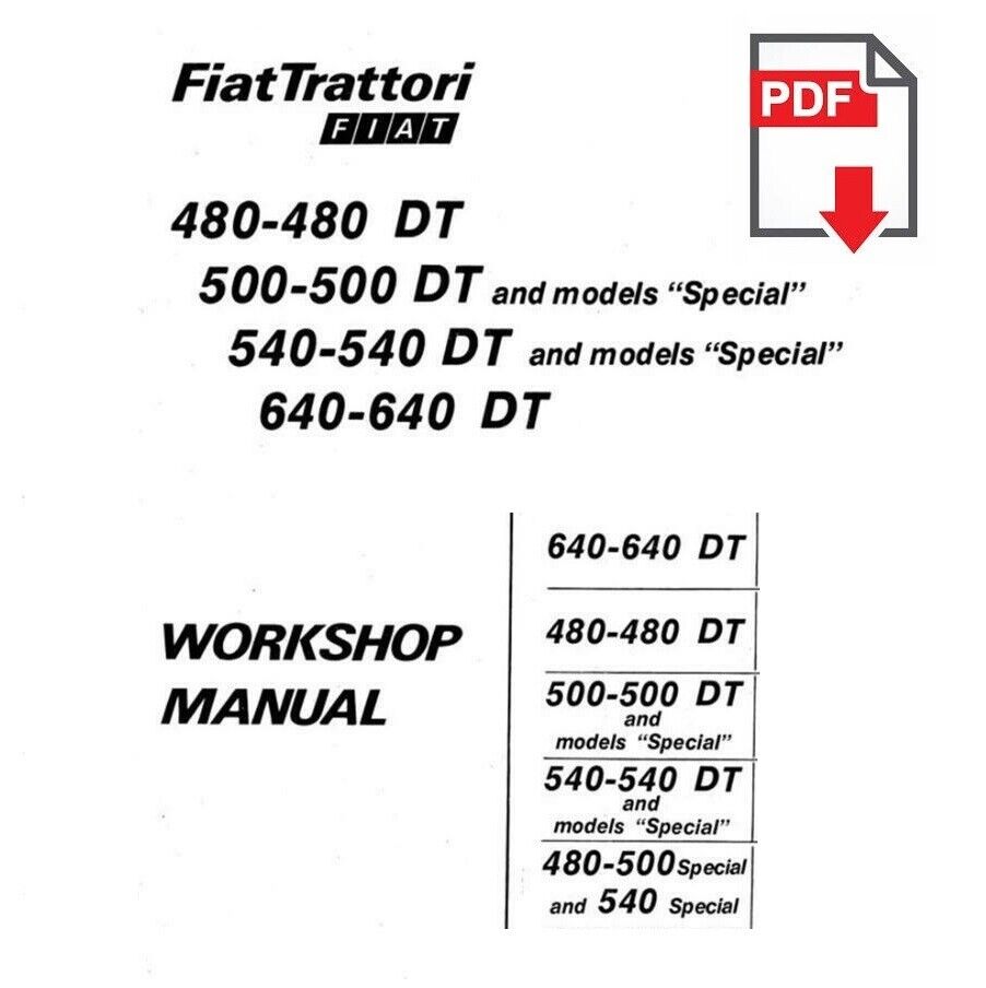 Tractor FIAT 480 500 540 640 DT Workshop service manual book Repair instructions