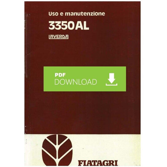 Mietitrebbia Fiatagri 3350AL Manuale Uso Manutenzione Libretto istruzioni ITA