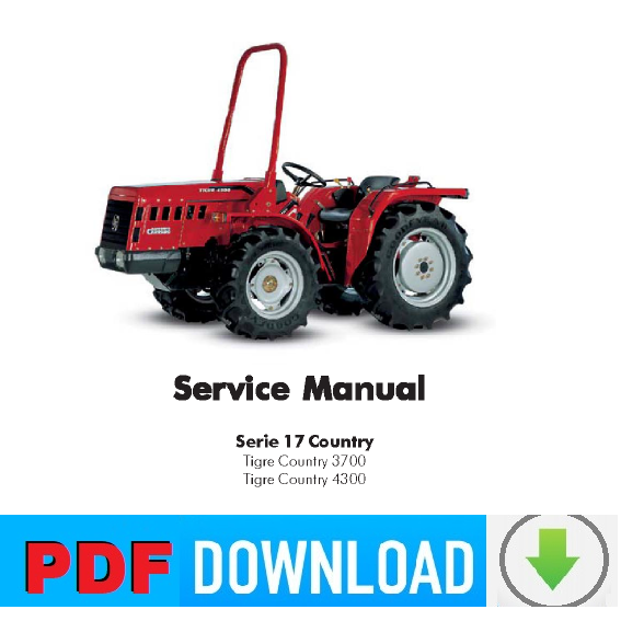 tractor CARRARO serie 17 Tigre Country 3700 4300 Service Manual Workshop ENGLISH