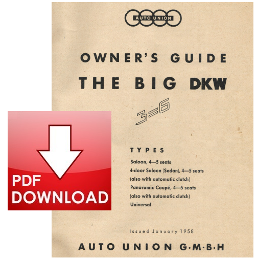 DKW 3 = 6 Owner's book Use & Maintenance handbook user manual Instructions ENG