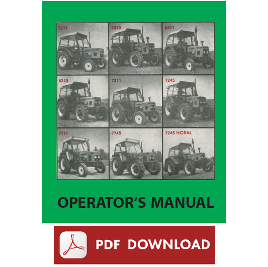 Tractor ZETOR 7245 7711 7745 7245 Horal Operator's manual Instructions user book