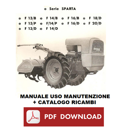 PGS SPARTA Manuale uso manutenzione Libretto istruzioni + Catalogo ricambi