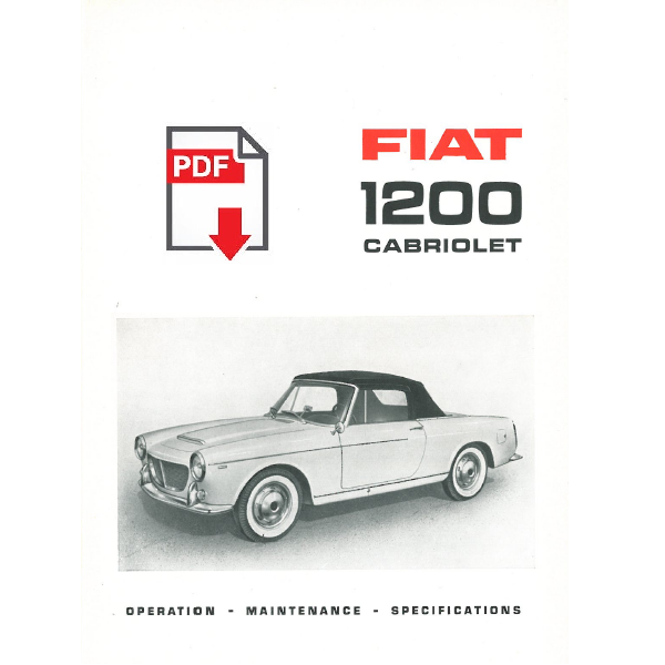 FIAT 1200 Cabriolet Manuale uso manutenzione Libretto istruzioni Owner's book