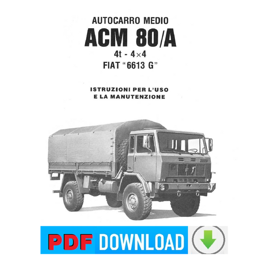 Autocarro FIAT 6613 G IVECO ACM 80 Manuale uso manutenzione Libretto istruzioni