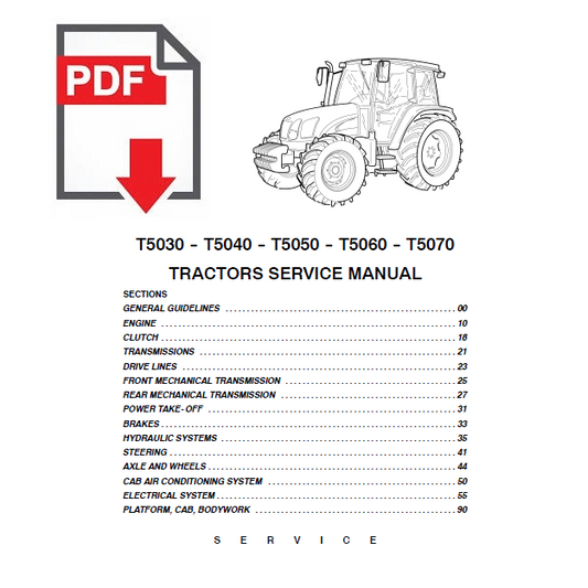 New Holland T5030 T5040 T5050 T5060 T5070 Tractor Workshop service repair manual