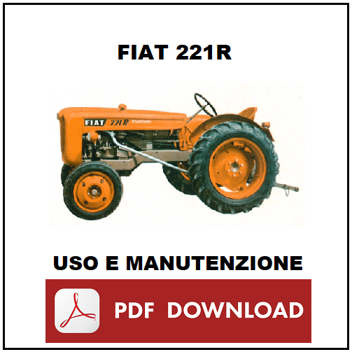 FIAT 221R Frutteto Manuale uso manutenzione Libretto istruzioni trattore ITA