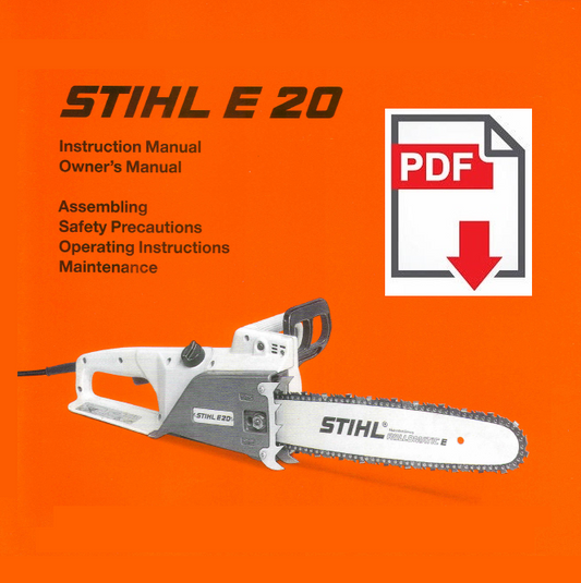 STIHL E20 Instruction Manual Owner Libretto istruzioni Uso manutenzione motosega