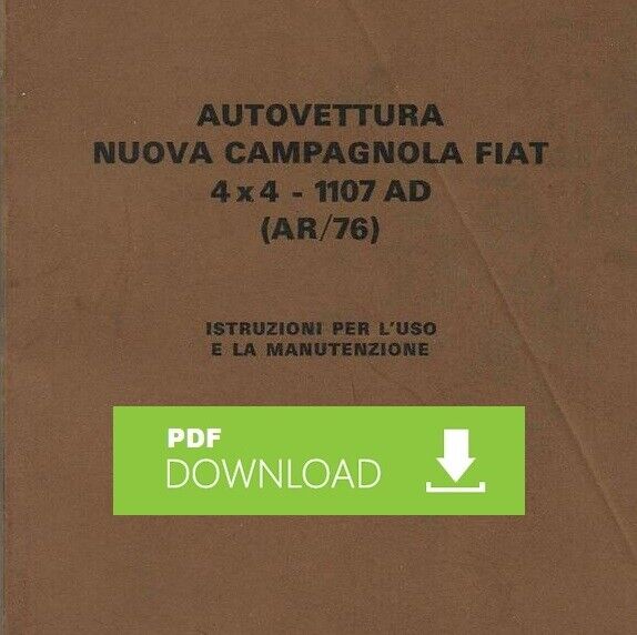 Fiat Campagnola AR76 1107AD Manuale uso manutenzione Libretto istruzioni AR 76A