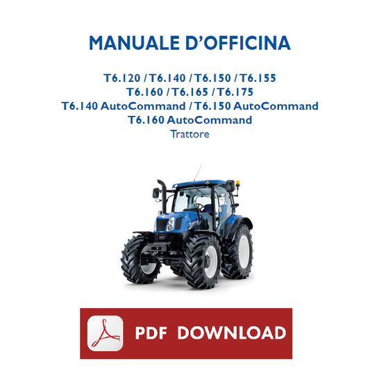 New Holland T6.120 T6.140 T6.150 T6.155 Manuale officina Istruzioni riparazione