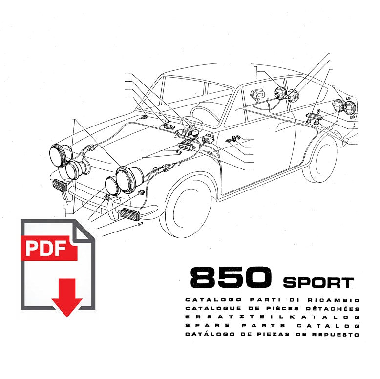 Catalogo ricambi FIAT 850 Sport Coupè Spider manuale parti esplosi 1968