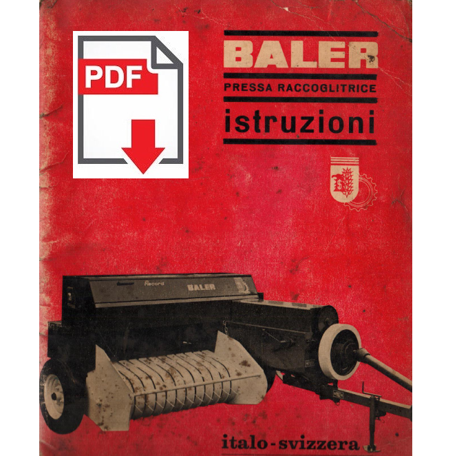 Italo Svizzera Manuale uso manutenzione Libretto istruzioni pressa raccoglitrice