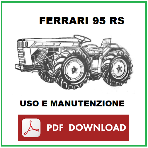 FERRARI 95RS 95 RS Manuale uso e manutenzione Libretto istruzioni trattore