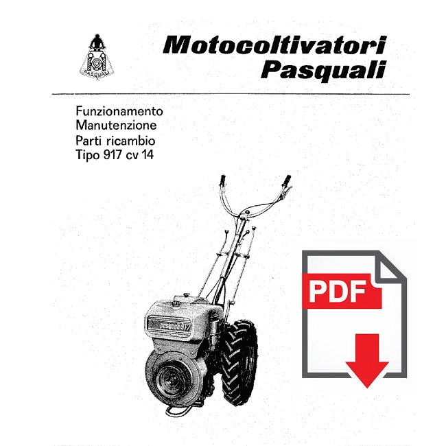 PASQUALI 917 Manuale Uso Manutenzione libretto istruzioni + catalogo ricambi