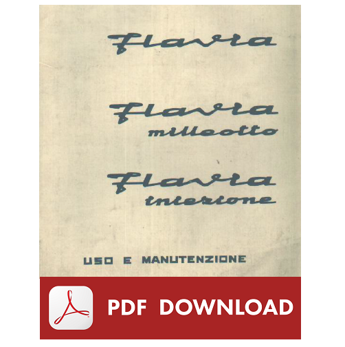 LANCIA FLAVIA Milleotto - Iniezione Manuale uso manutenzione Libretto istruzioni