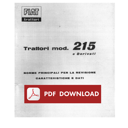 FIAT 215 N V M DT DTF DTV Manuale officina riparazione assistenza trattore
