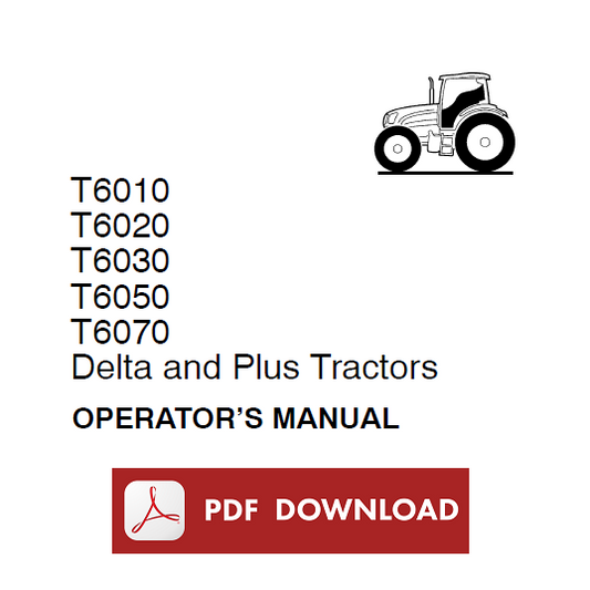 New Holland T6010 T6020 T6030 T6050 T6070 Operator manual tractor instructions