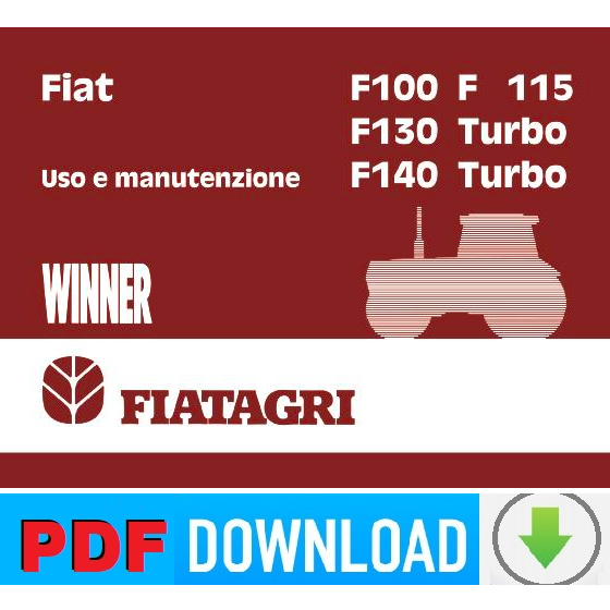 Fiat Fiatagri F100 F115 F130 F140 Manuale uso manutenzione Libretto istruzioni