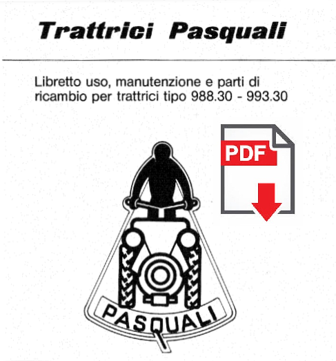 PASQUALI 993.30 Manuale uso manutenzione libretto istruzioni Catalogo ricambi