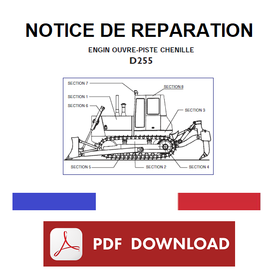 New Holland D255 Manuel de Reparation Notice Engin Ouvre-Piste Chenille FRENCH